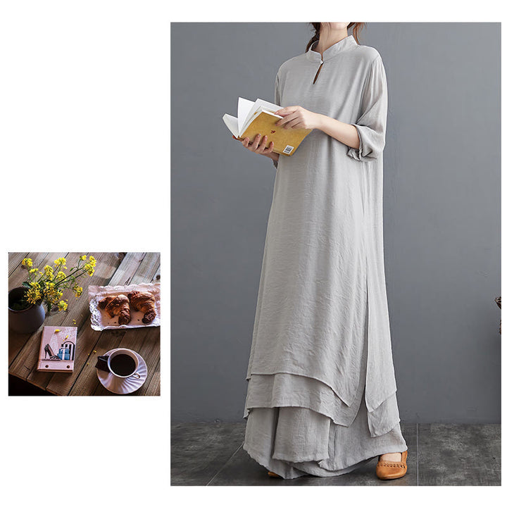 Simple Pattern Meditation Prayer Spiritual Zen Practice Yoga Clothing Women's Set