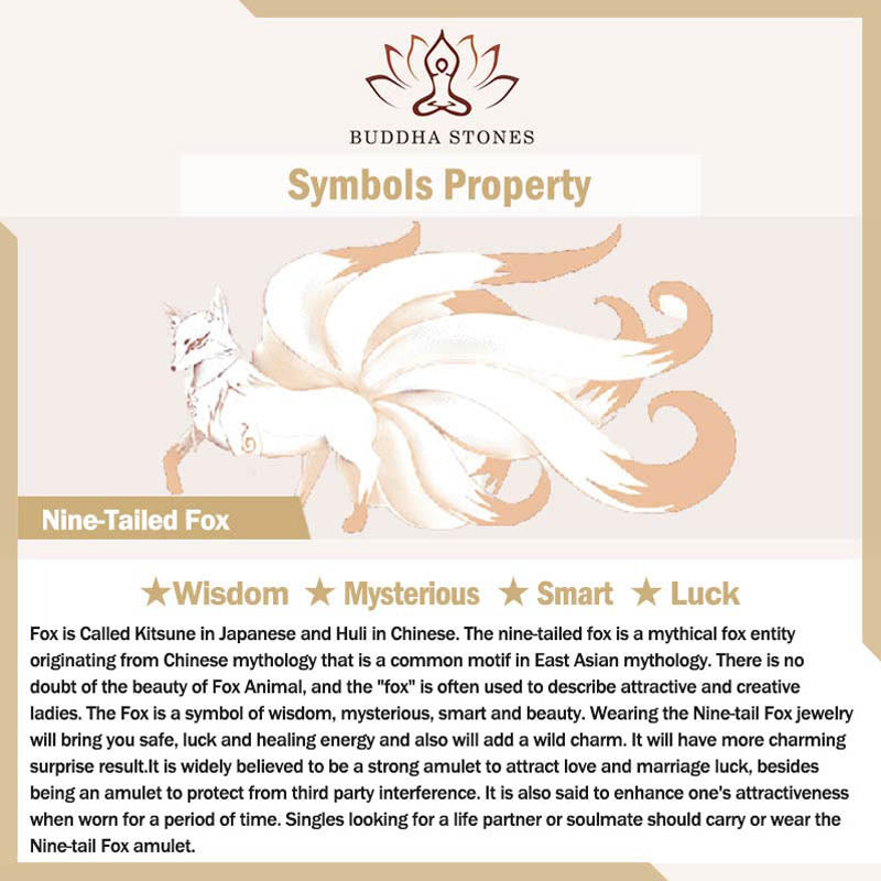 Buddha Stones Small Nine Tailed Fox Carved Ivory Fruit Support Home Decoration