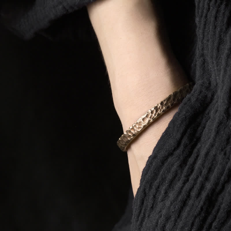 Buddha Stones Simple Design Copper Wealth Cuff Bracelet - image 2