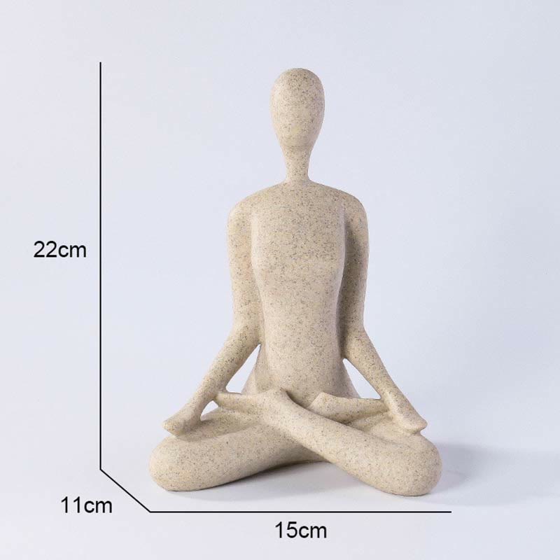 Abstract Yoga Meditating Exercise Resin Spiritual Figurine Sculpture Desk Decoration - Sitting Cross-legged 15*11*22cm - image 11