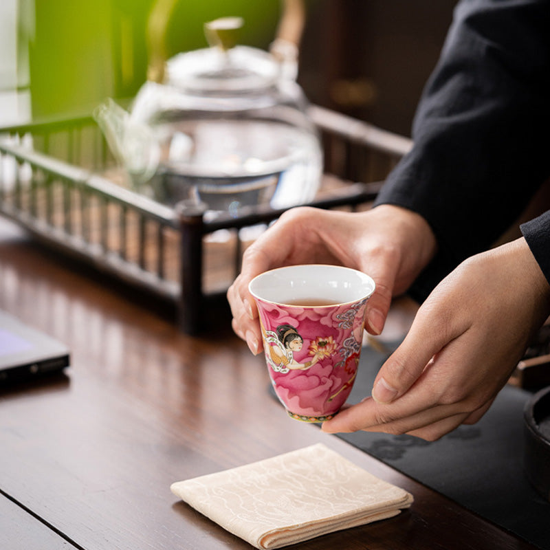 Buddha Stones Dunhuang Color Flying Apsaras Teacup Kung Fu Tea Cup