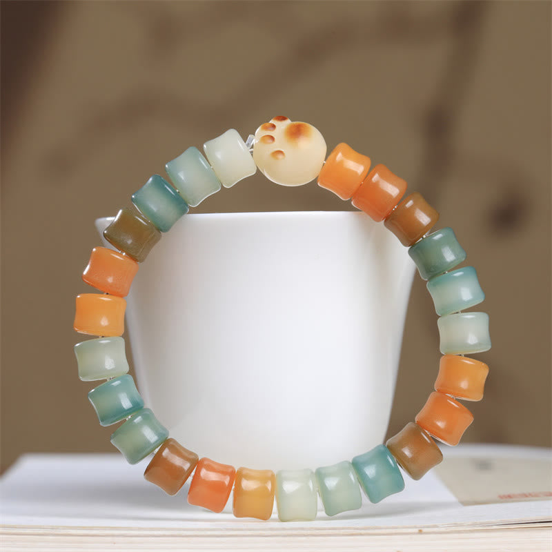 Buddha Stones Colorful Bodhi Seed Cat Paw Wisdom Bracelet - Bodhi Seed(Auspiciousness♥Luck) - image 1