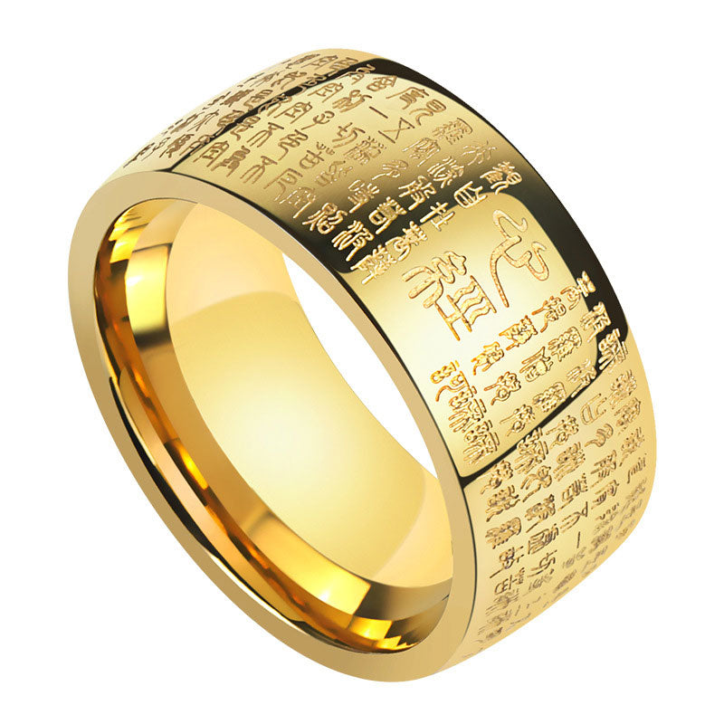 Buddha Stones FengShui Buddhism Ancient Heart Sutra Lucky Ring - image 2
