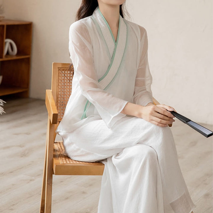Retro Prayer Zen Spiritual Meditation Practice Chiffon Clothing Women's Set - image 1