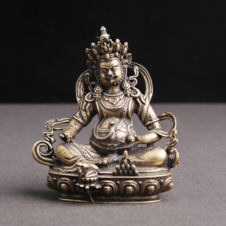 Yellow Jambhala Bodhisattva Figurine Serenity Copper Statue Decoration - 56*65mm - image 0