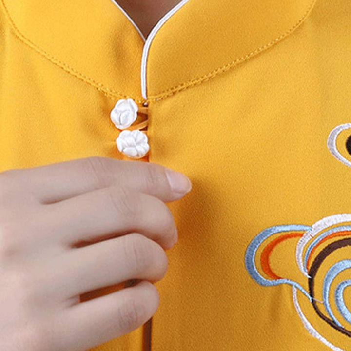 Auspicious Clouds Embroidery Meditation Prayer Spiritual Zen Tai Chi Qigong Practice Unisex Clothing Set - image 12