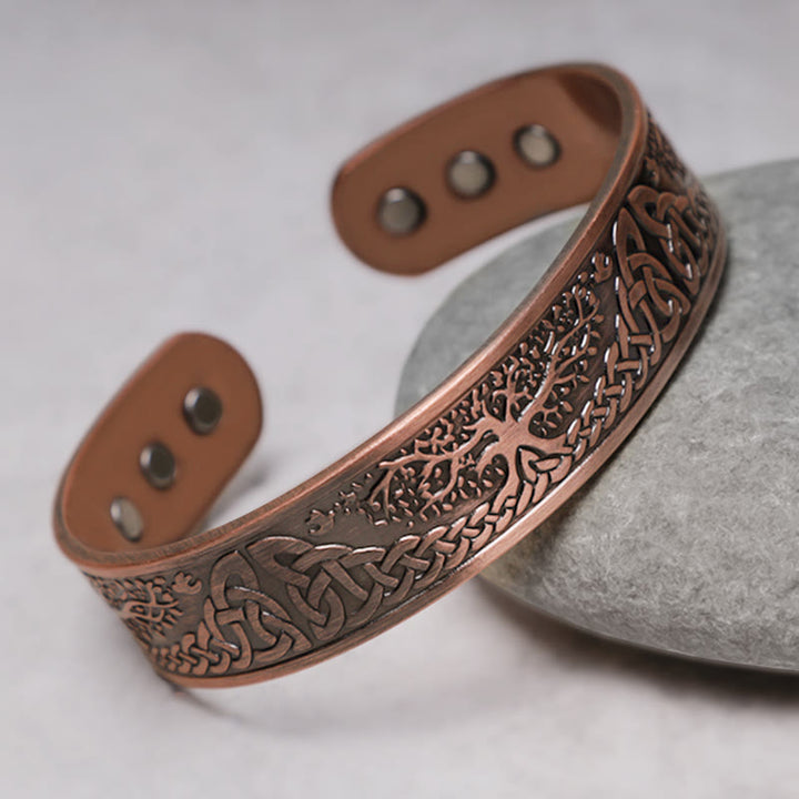 Buddha Stones Lucky Tree Of Life Balance Magnetic Adjustable Cuff Bracelet Bangle - image 3
