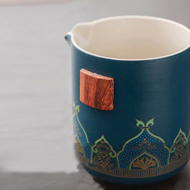 Flower Chinese Gongfu Ceramic Teapot Portable Outdoor Travel Tea Set Bag - image 4