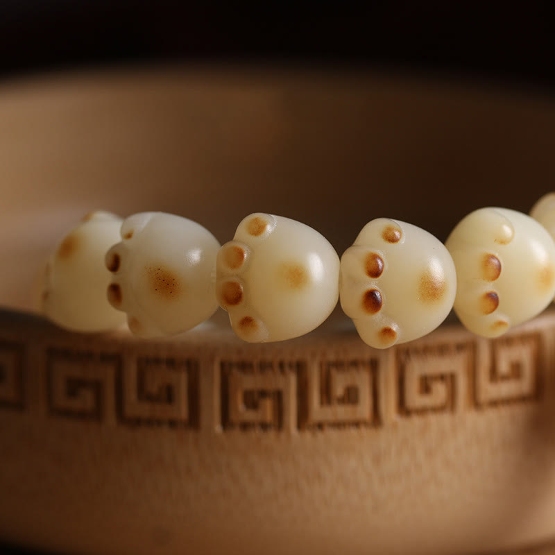 Buddha Stones Cute Lucky Cat Bodhi Seed Cat Paw Harmony Bracelet - image 4
