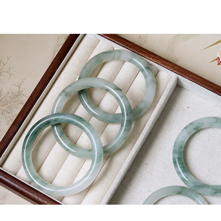 Buddha Stones Natural Jade Luck Prosperity Bangle Bracelet - image 11