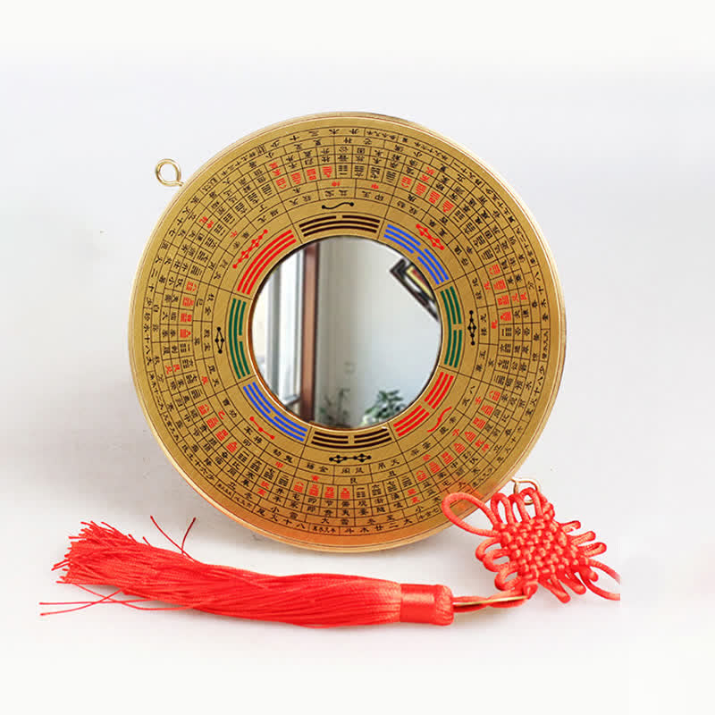 Feng Shui Bagua Map Copper Coin Chinese Knotting Balance Energy Map - 16cm - Bagua Map - Convex Mirror - image 11