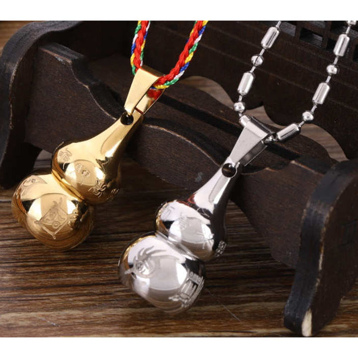 Buddha Stones Tibetan Yin Yang Symbol Gourd Harmony Titanium Steel Necklace Pendant - image 10
