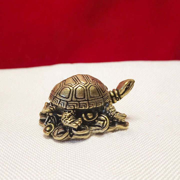 Buddha Stones Mini Small Frog Turtle Koi Fish Snail Crab Copper Wealth Home Decoration - Copper Coin Turtle - image 14