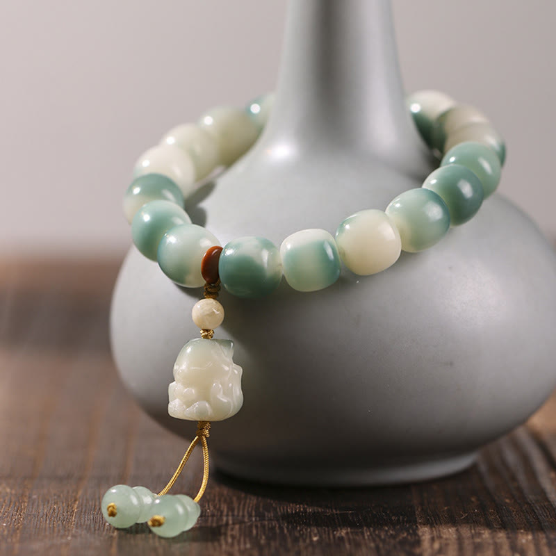 Buddha Stones Gradient Bodhi Seed Nine Tailed Fox Cat Paw Claw Pine Cone Peace Bracelet - image 2