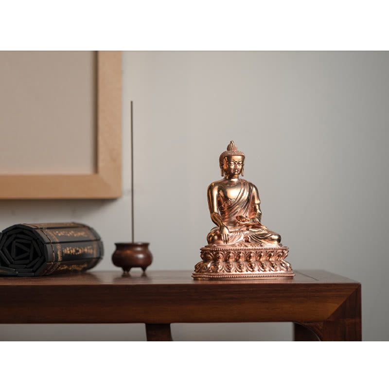 Gautama Shakyamuni Buddha Figurine Serenity Copper Statue Home Decoration - image 9