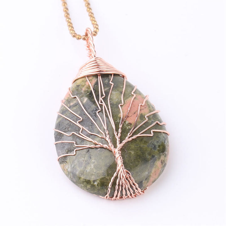 Buddha Stones Natural Quartz Crystal Tree Of Life Healing Energy Necklace Pendant - image 18