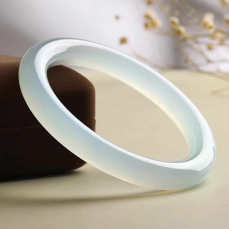 Natural Aquamarine Blessing Serenity Bangle Bracelet - 61-62mm - image 1