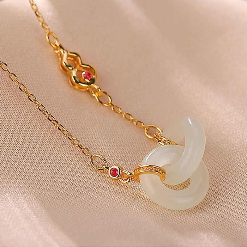 925 Sterling Silver Round Jade Luck Prosperity Necklace Chain Pendant - image 3