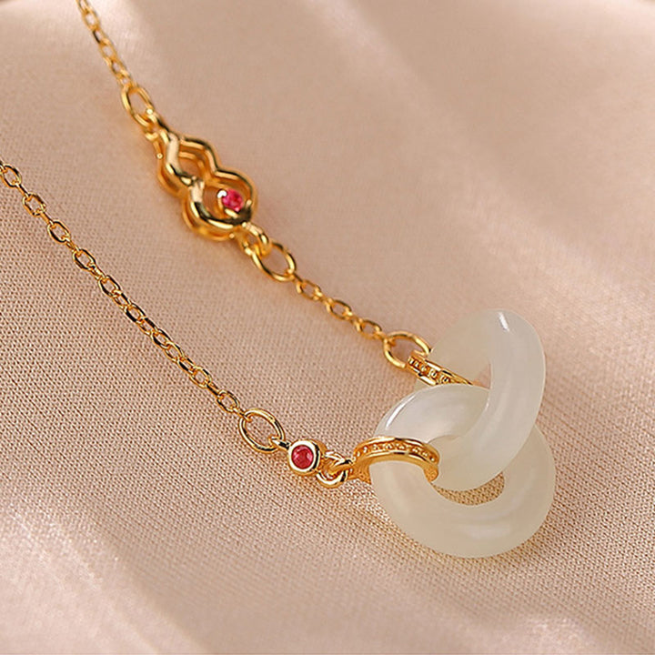 925 Sterling Silver Round Jade Luck Prosperity Necklace Chain Pendant - image 3