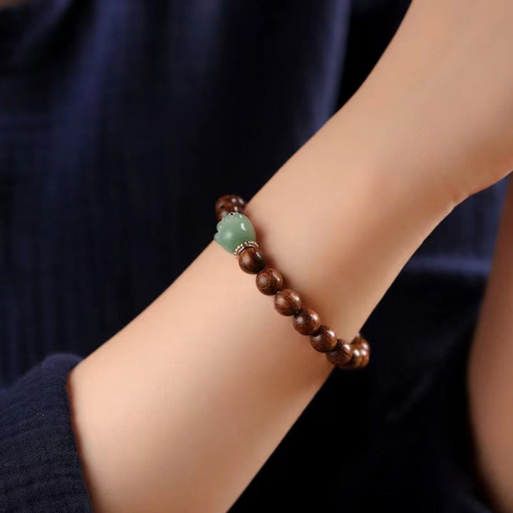 Buddha Stones Sandalwood Lovely Cat Paw Protection Bracelet - image 3