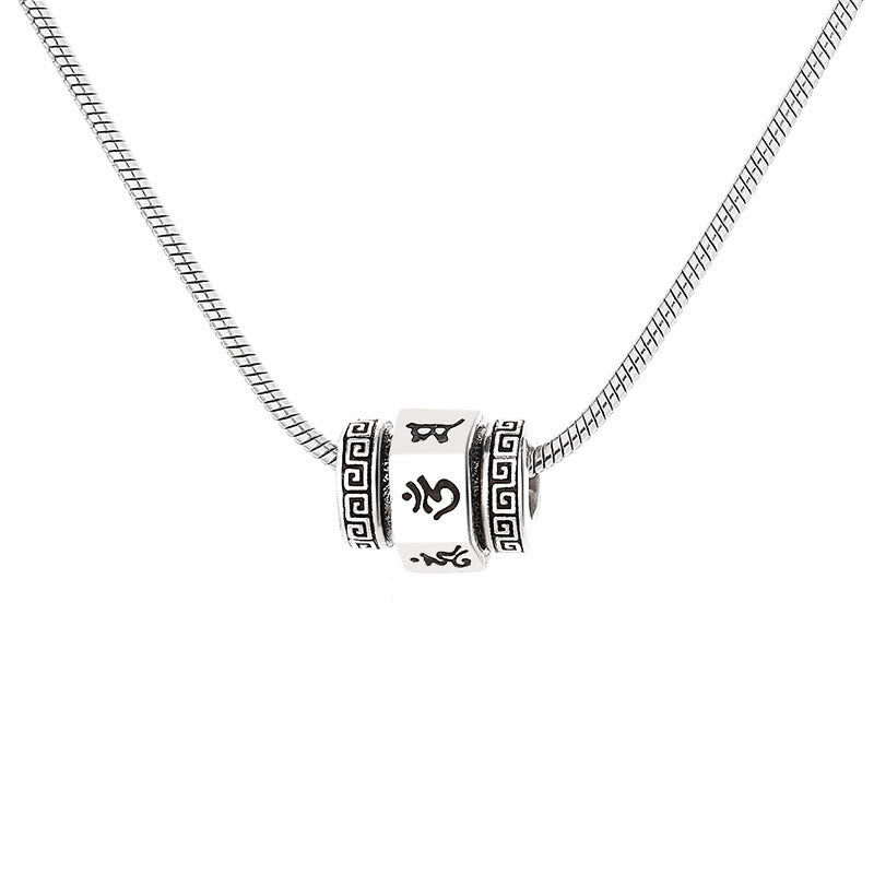 Buddha Stones Tibetan Om Mani Padme Hum Peace Necklace Rotatable Pendant - image 5