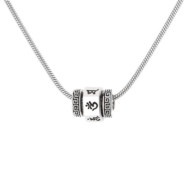 Buddha Stones Tibetan Om Mani Padme Hum Peace Necklace Rotatable Pendant - image 5