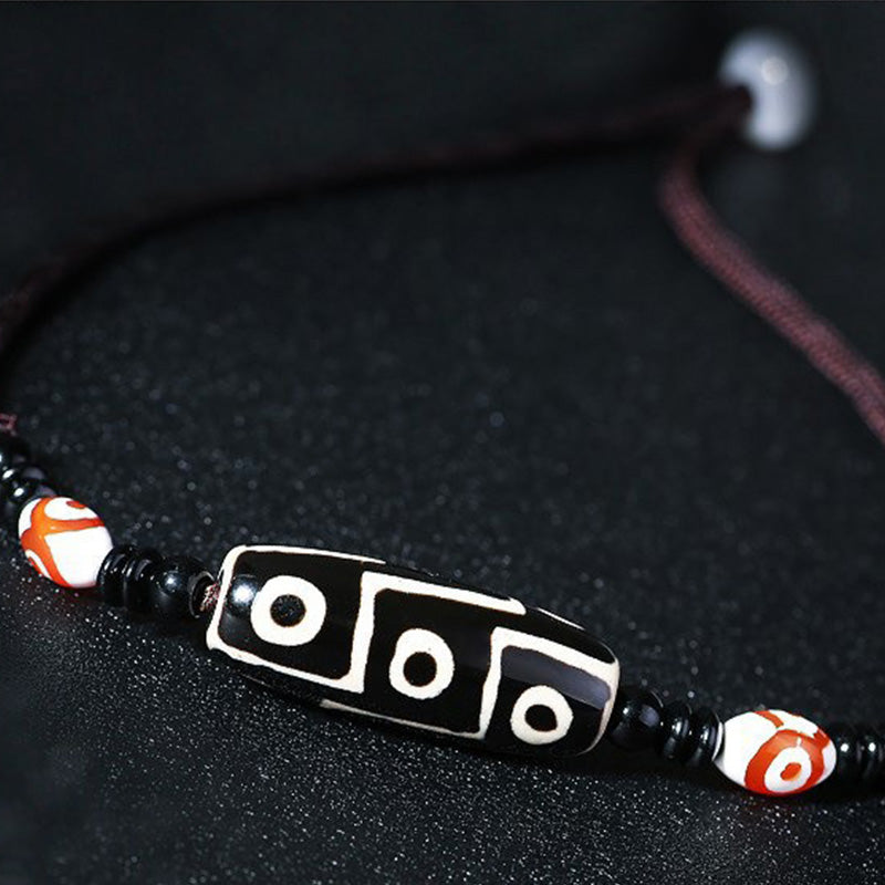 Buddha Stones Tibetan Nine-Eye Dzi Bead Protection String Necklace - image 3