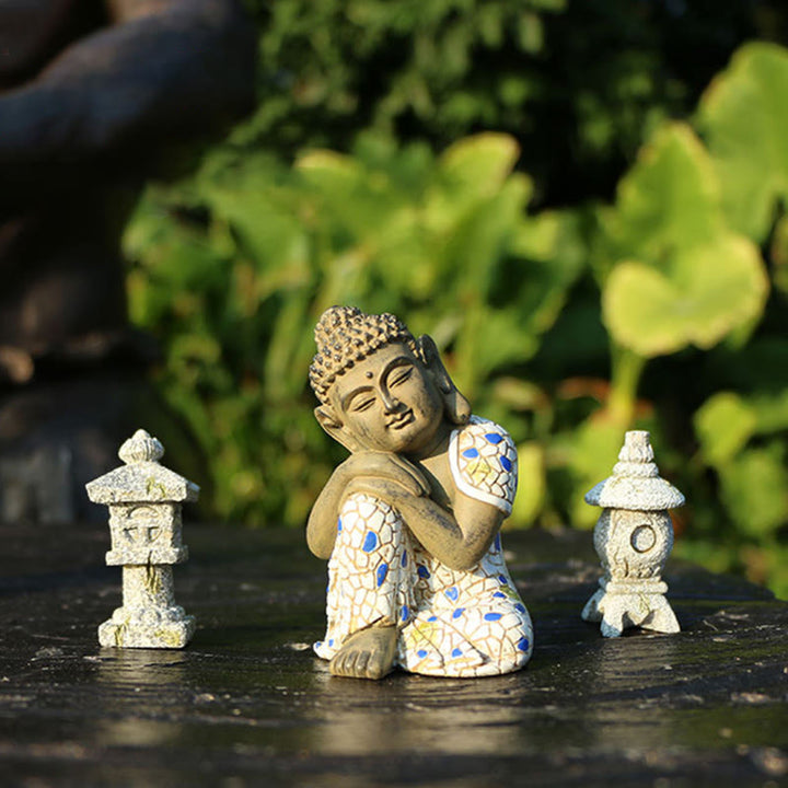 Meditating Zen Buddha Serenity Resin Statue Figurine Home Decoration - image 3