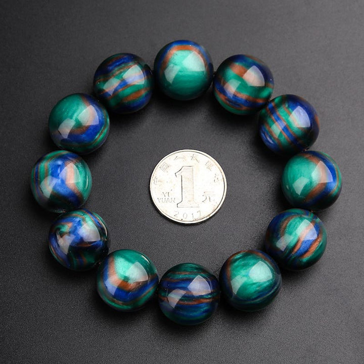 Buddha Stones Colorful Sea Willow Mala Positive Bracelet Ring - image 6