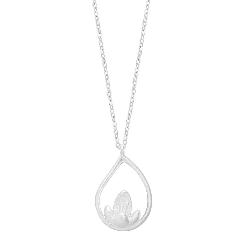 Buddha Stones 925 Sterling Silver Lotus Flower Floral Enlightenment Necklace Pendant - image 8
