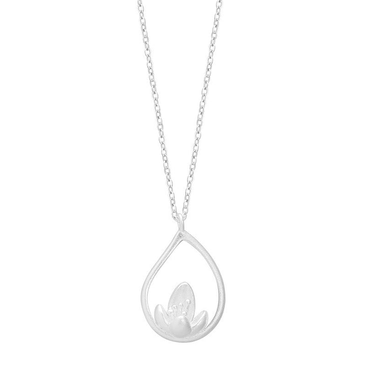 Buddha Stones 925 Sterling Silver Lotus Flower Floral Enlightenment Necklace Pendant - image 8