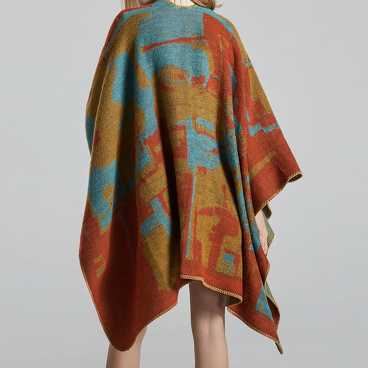 Tibetan Orange Shawl Warm Cloak Scarf - image 6