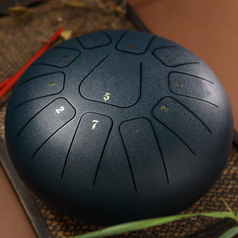 Buddha Stones Steel Tongue Drum Sound Healing Mindfulness Meditation Yoga Drum Kit 11 Note 8 Inch - SlateGray - image 17