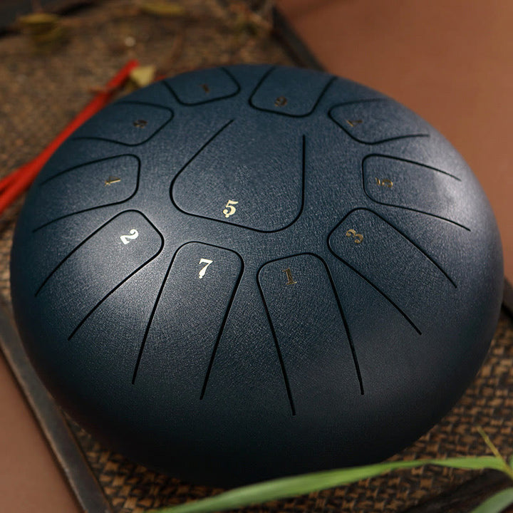 Buddha Stones Steel Tongue Drum Sound Healing Mindfulness Meditation Yoga Drum Kit 11 Note 8 Inch - SlateGray - image 17