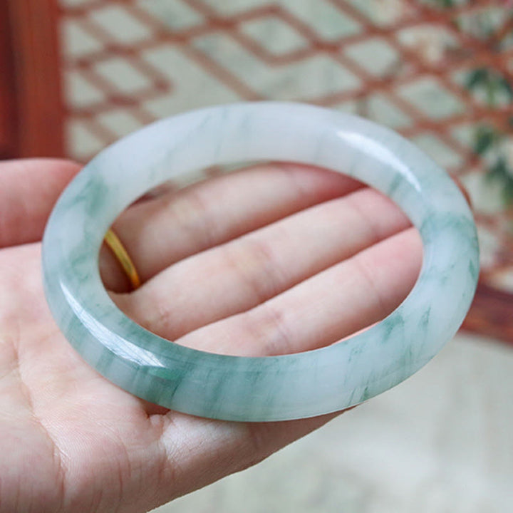 Buddha Stones Natural Jade Luck Prosperity Bangle Bracelet - image 10