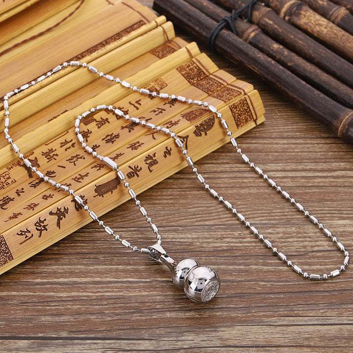 Buddha Stones Tibetan Yin Yang Symbol Gourd Harmony Titanium Steel Necklace Pendant - image 8