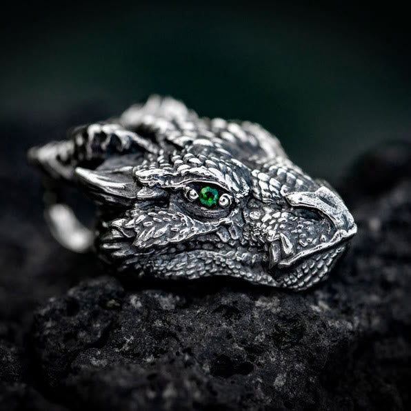 Buddha Stones Pure Tin Dragon Head Luck Protection Metal Necklace Pendant - Dragon(Protection♥Success) - image 1