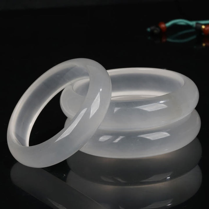 Natural Translucent Golden Silk Jade Wealth Luck Bracelet Bangle - image 1