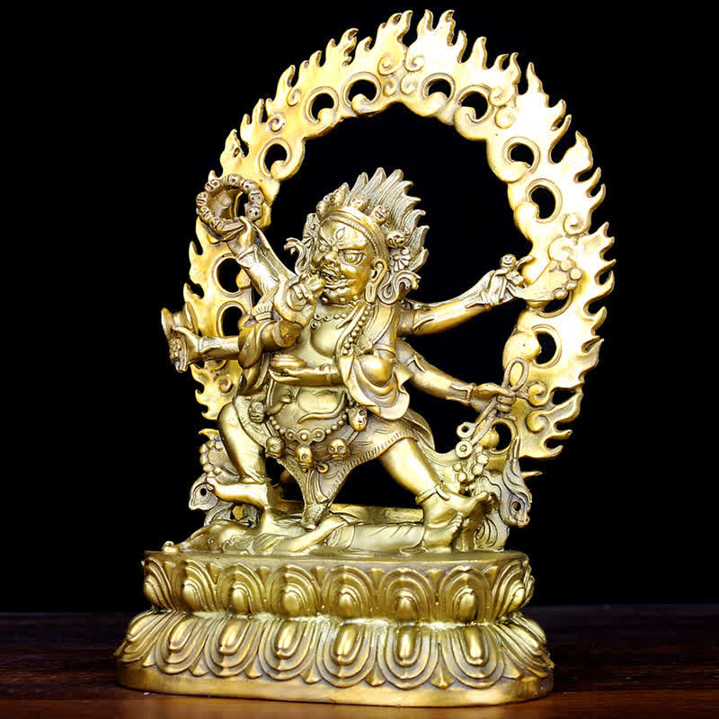 Tibet Mahakala Bodhisattva Figurine Compassion Copper Statue Decoration - image 1