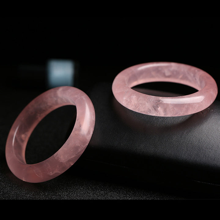 Buddha Stones  Natural Rose Quartz Love Caring Bracelet Bangle - image 7