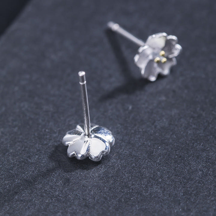 Buddha Stones 925 Sterling Silver Cherry Blossoms Floral Calm Stud Earrings - image 3