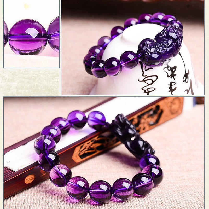 Buddha Stones Feng Shui Amethyst Fortune Wealth Bracelet - image 8