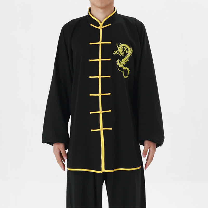 Dragon Embroidered Qi Gong Zen Spiritual Practice Meditation Prayer Uniform Unisex Clothing Set - image 8