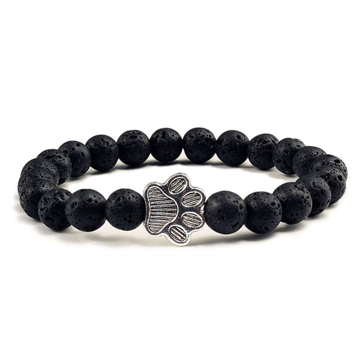 Buddha Stones “Save A Dog” Stone Bracelet - Black Lava - image 5