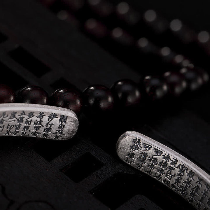 999 Sterling Silver Six True Words Heart Sutra Protection Bracelet Bangle - image 12