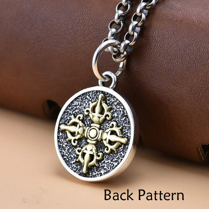 Buddha Stones 925 Sterling Silver Zakiram Goddess of Wealth Dorje Vajra Spiritual Necklace Pendant - image 3