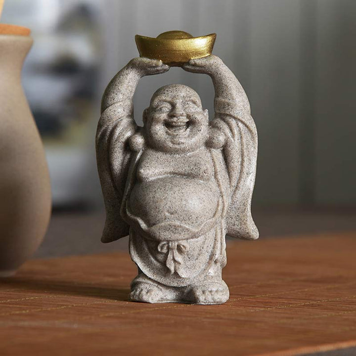 Buddha Stones Laughing Buddha Resin Statue Blessing Home Decoration - 6.5*4.5*11cm - image 0