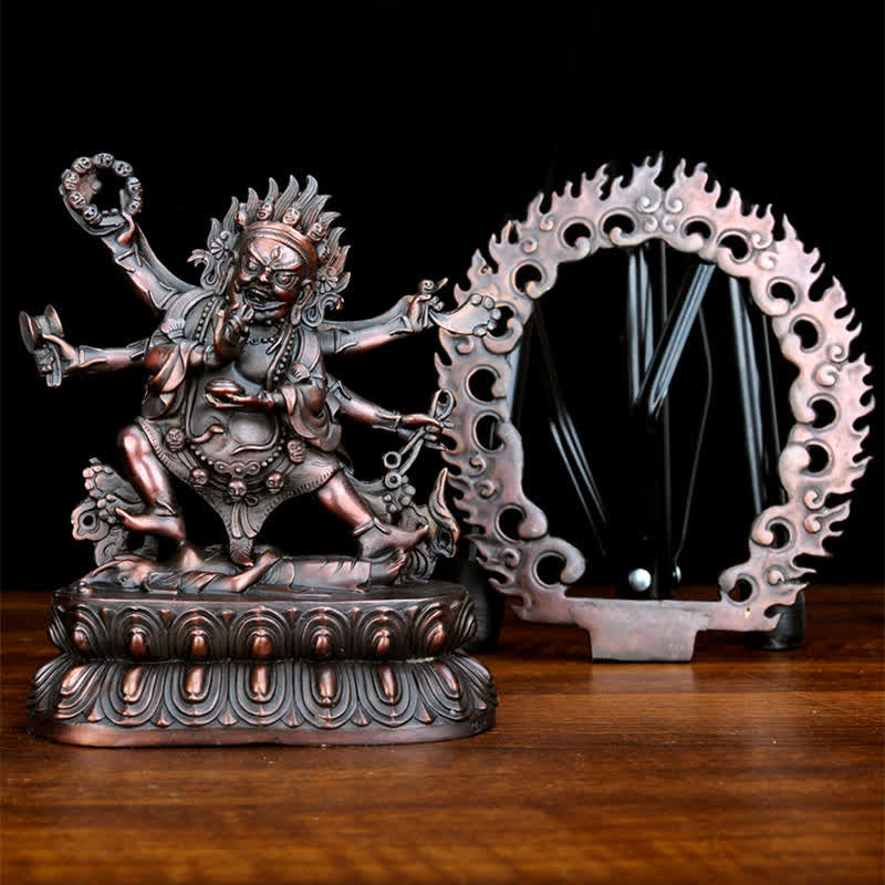 Tibet Mahakala Bodhisattva Figurine Compassion Copper Statue Decoration - image 9