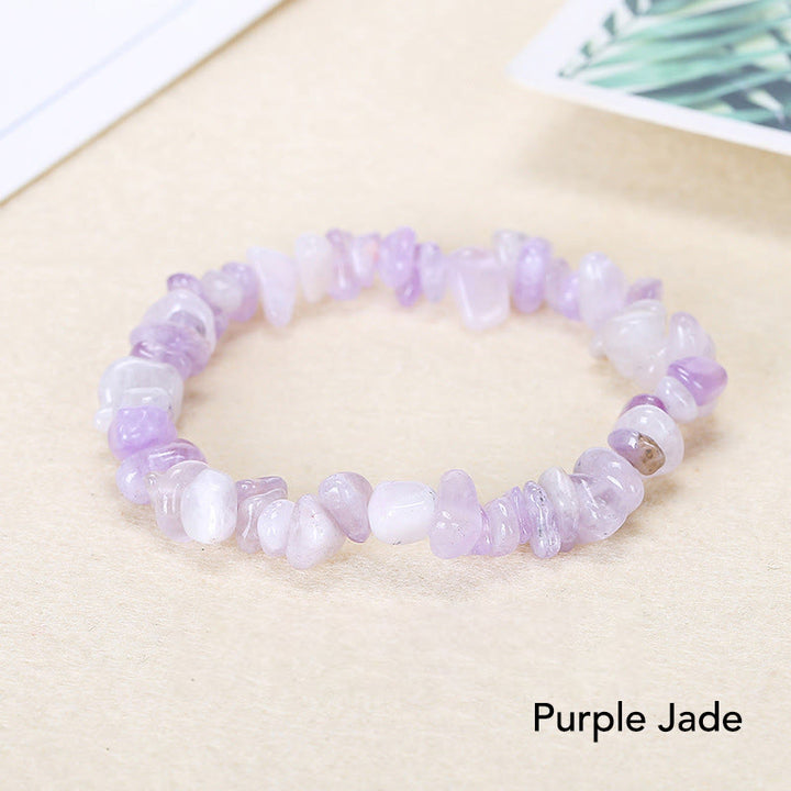 Natural Irregular Shape Crystal Stone Warmth Soothing Bracelet - Purple Jade(Wrist Circumference: 15-18cm) - image 20