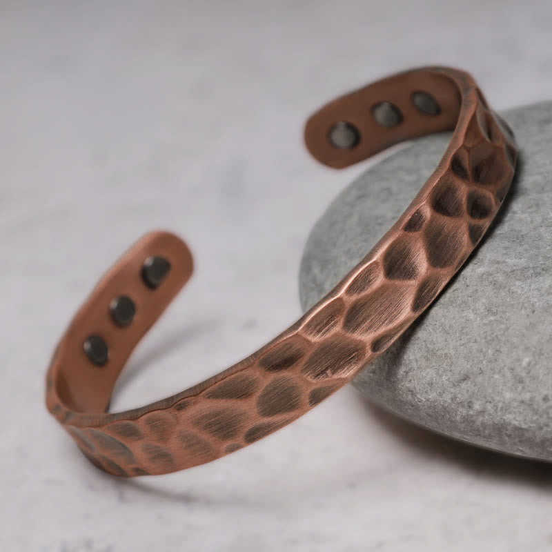 Rustic Copper Balance Magnetic Adjustable Cuff Bracelet - image 2